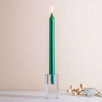 CTG Christmas Glitter Taper Candles 10" (Green)