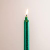 CTG Christmas Glitter Taper Candles 10" (Green)