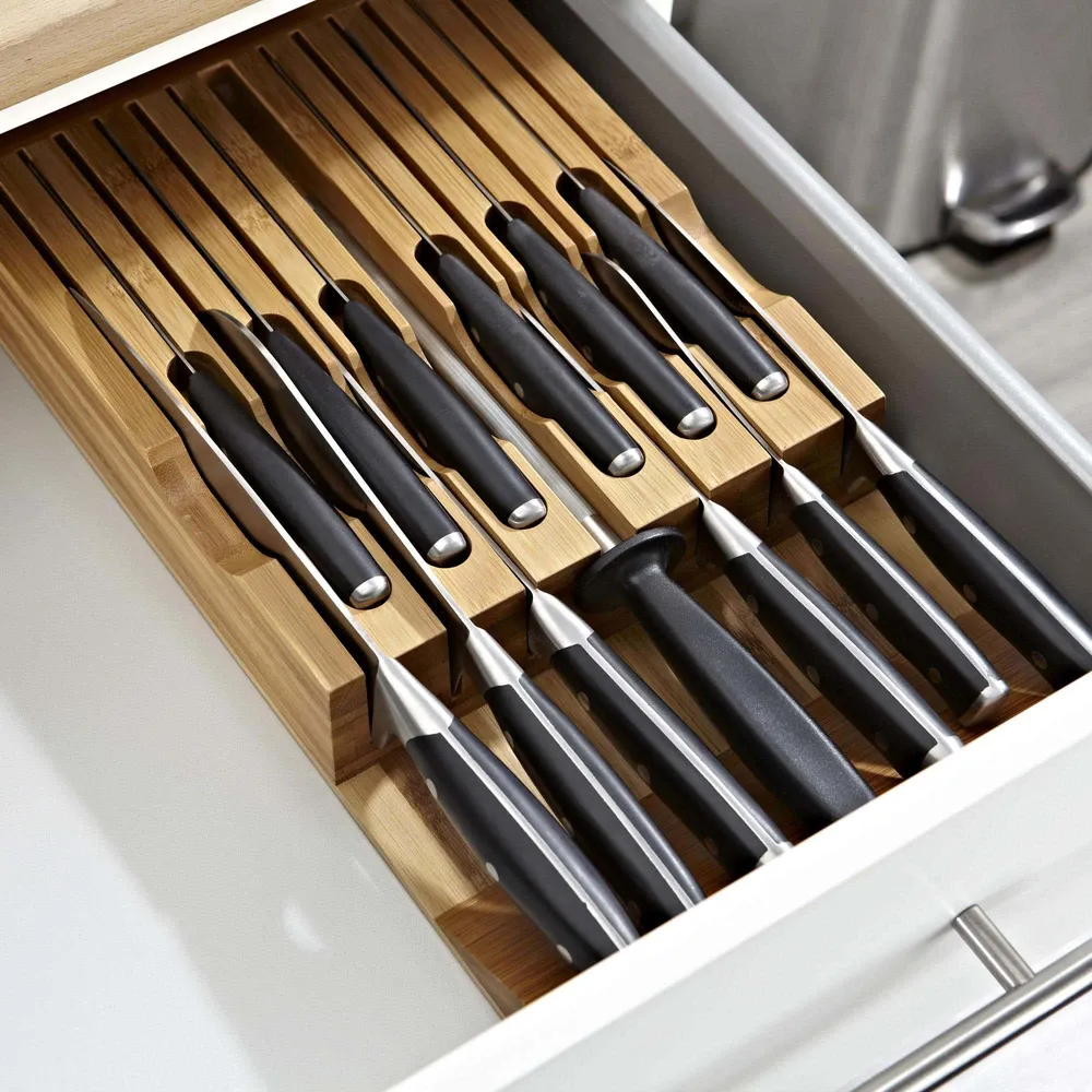 KSP Tidy Bamboo Drawer Knife Storage Tray (Natural)