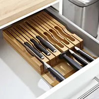 KSP Tidy Bamboo Drawer Knife Storage Tray (Natural)