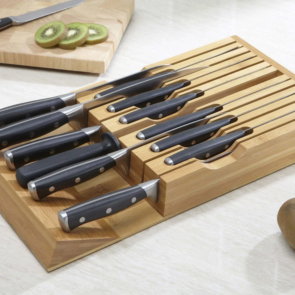 KSP Tidy Bamboo Drawer Knife Storage Tray (Natural)