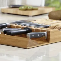KSP Tidy Bamboo Drawer Knife Storage Tray (Natural)