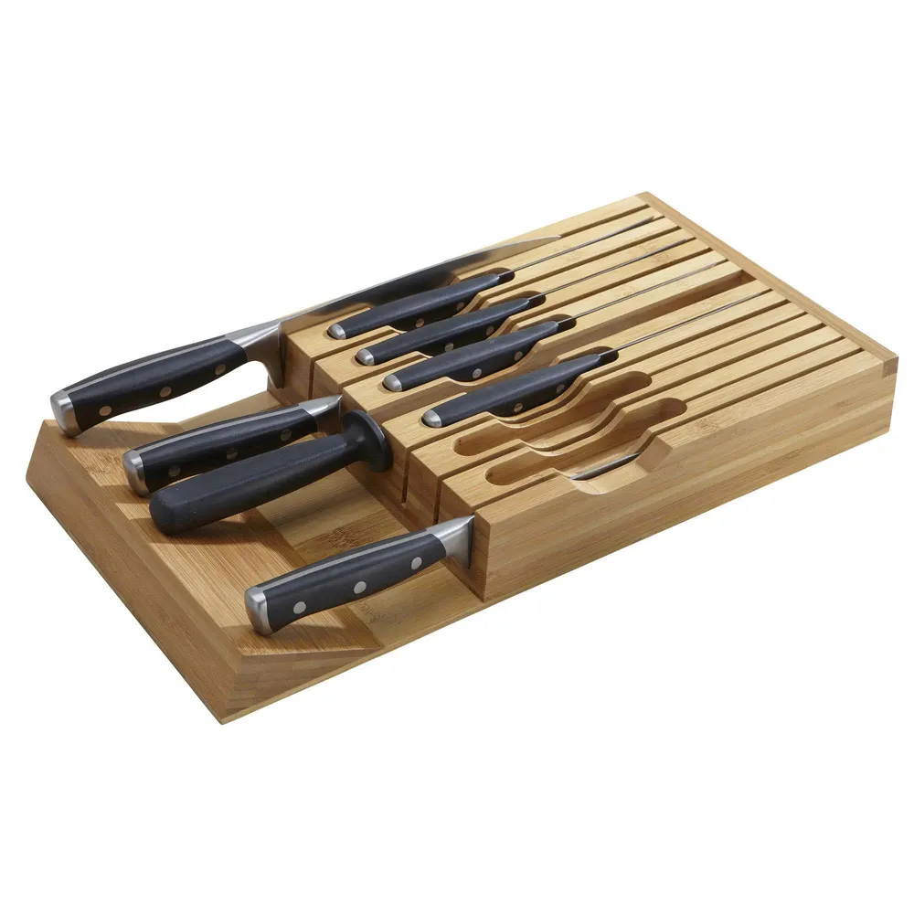 KSP Tidy Bamboo Drawer Knife Storage Tray (Natural)