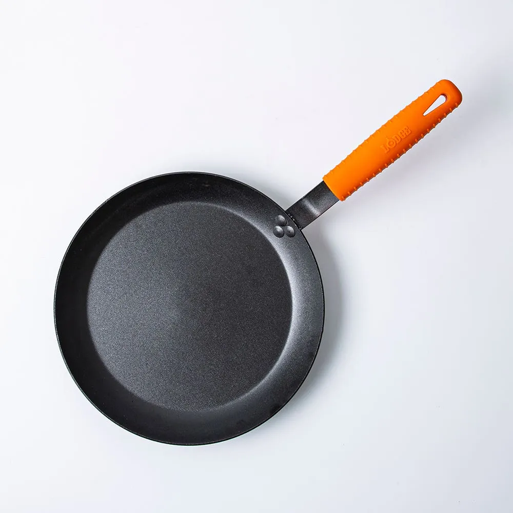 Lodge Seasoned Steel Cast Iron Skillet 12" Dia. (Black/Orange)