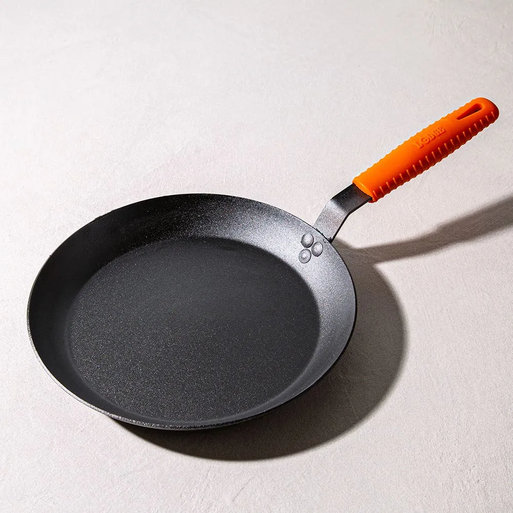 Lodge Seasoned Steel Cast Iron Skillet 12" Dia. (Black/Orange)