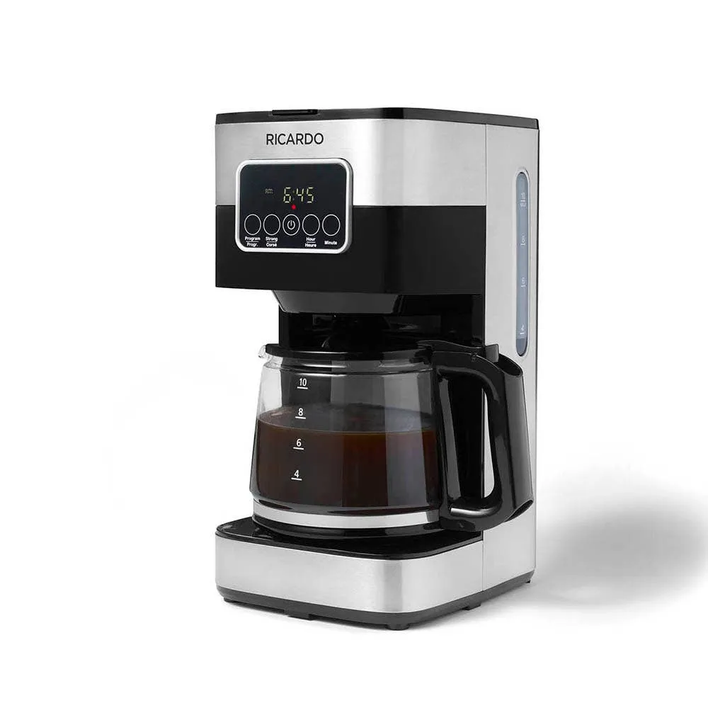 Ricardo Rapid Heat Programmable Coffee Maker 10-cup (Black/St-Steel)