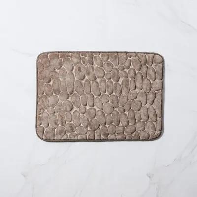 Harman Embossed Stone Memory Foam Bathmat 17x24" (Taupe)