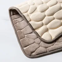 Harman Embossed Stone Memory Foam Bathmat 17x24" (Taupe)