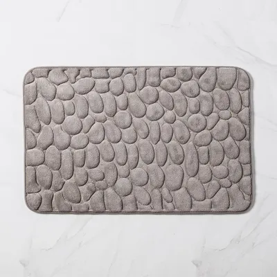 Harman Embossed Stone Memory Foam Bathmat 20x32" (Grey)