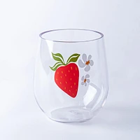KSP Sip 'Strawberry' Stemless Wine Glass 14oz. (Red)