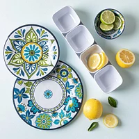 KSP Madrid Melamine Mini Bowls with Tray - Set of 5 (Blue/Green)