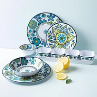 KSP Madrid Melamine Mini Bowls with Tray - Set of 5 (Blue/Green)