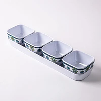 KSP Madrid Melamine Mini Bowls with Tray - Set of 5 (Blue/Green)
