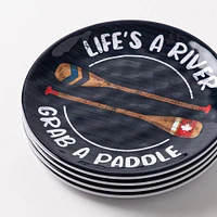 KSP Nibble 'Paddle' Melamine Tidbit Plate - S/4 - 6" Dia. (Navy)