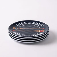 KSP Nibble 'Paddle' Melamine Tidbit Plate - S/4 - 6" Dia. (Navy)