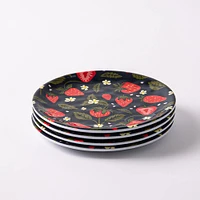 KSP Nibble 'Strawberry' Melamine Tidbit Plate - Set of 4 (Red)