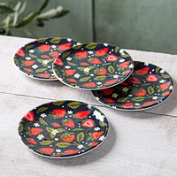 KSP Nibble 'Strawberry' Melamine Tidbit Plate - Set of 4 (Red)