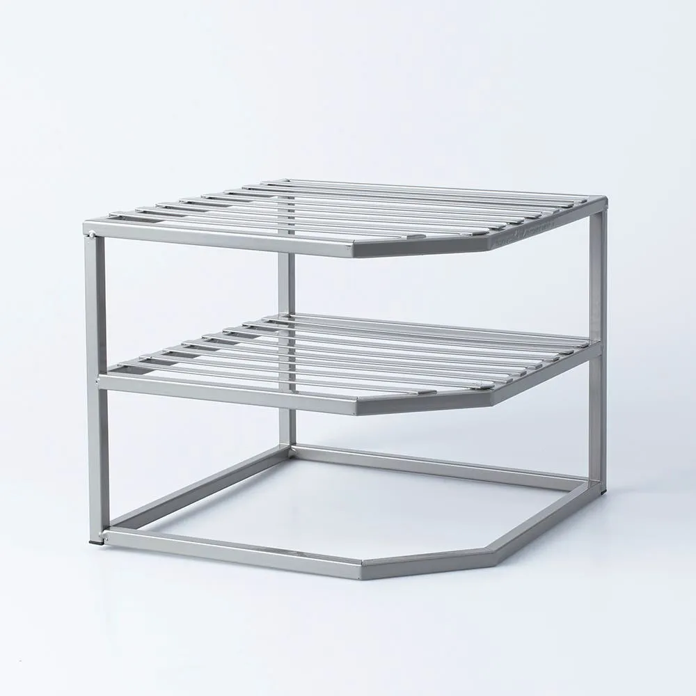 KSP Space Logic Corner Shelf 2-Tier (Grey) 10x10x9"