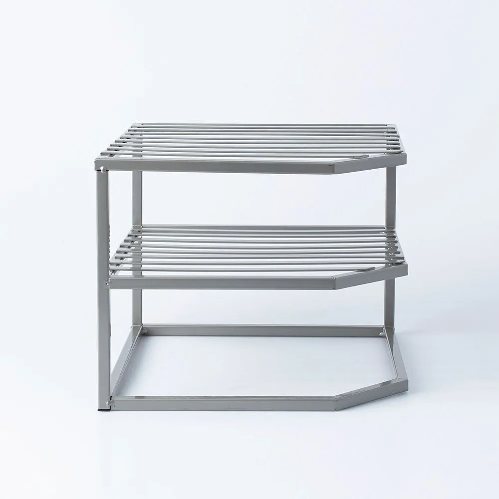 KSP Space Logic Corner Shelf 2-Tier (Grey) 10x10x9"