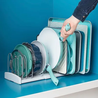Youcopia Cabinet 'Storemore' Expandable Pan & Lid Rack 7.3x12.6"