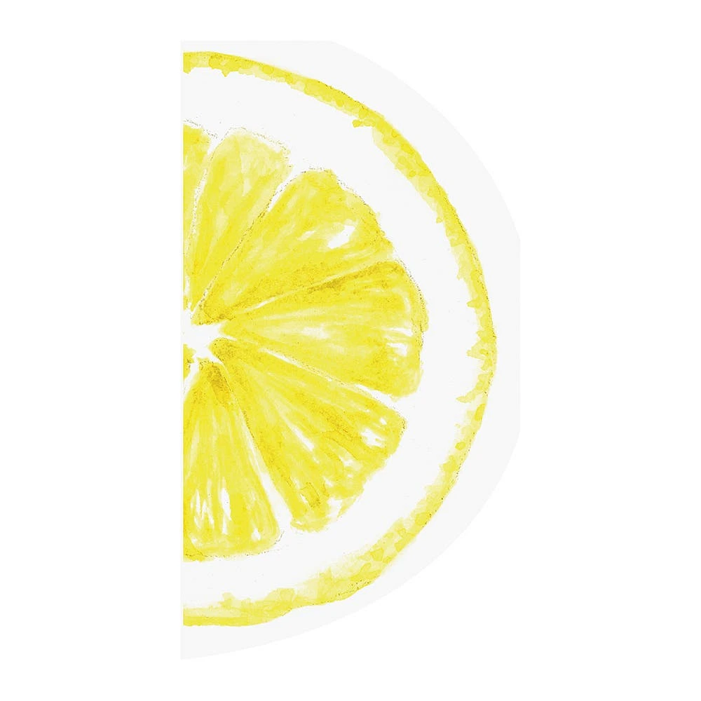 Harman 3-Ply 'Lemon Slice' Paper Napkin Shaped - S/20 (Yellow)