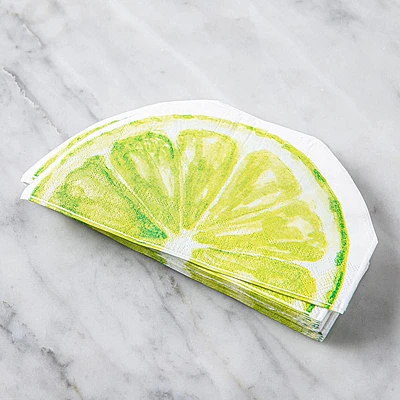 Harman 3-Ply 'Lime Slice' Paper Napkin Shaped - Set of 20 (Green)