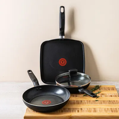 T-Fal Essential Grill/Frypan Combo - Set of 4 (Black)