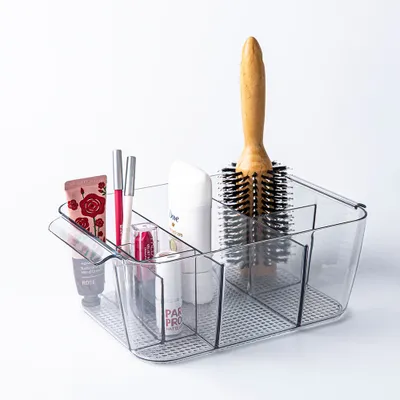 iDesign Clarity Divided Cosmetic Bin with Handles