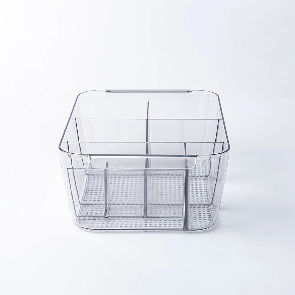 iDesign Clarity Divided Cosmetic Bin with Handles