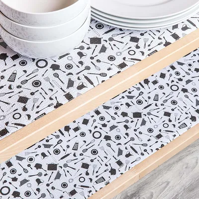 Contact Grip Prints 'Cucina' Shelf-Drawer Liner (Black/White)
