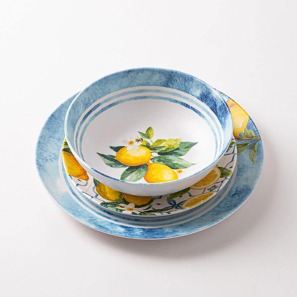 KSP Positano Melamine Dinner Plate 10.5" Dia. (Yellow/Blue)