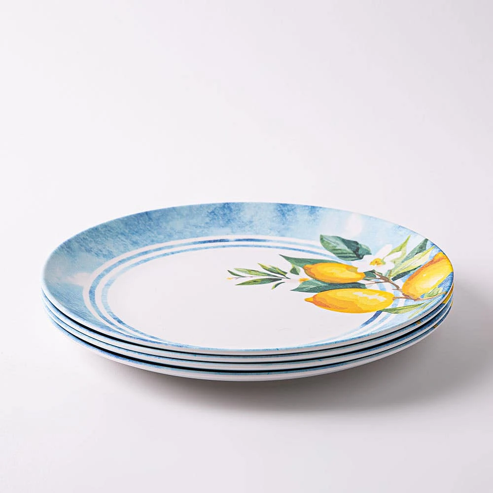 KSP Positano Melamine Dinner Plate 10.5" Dia. (Yellow/Blue)