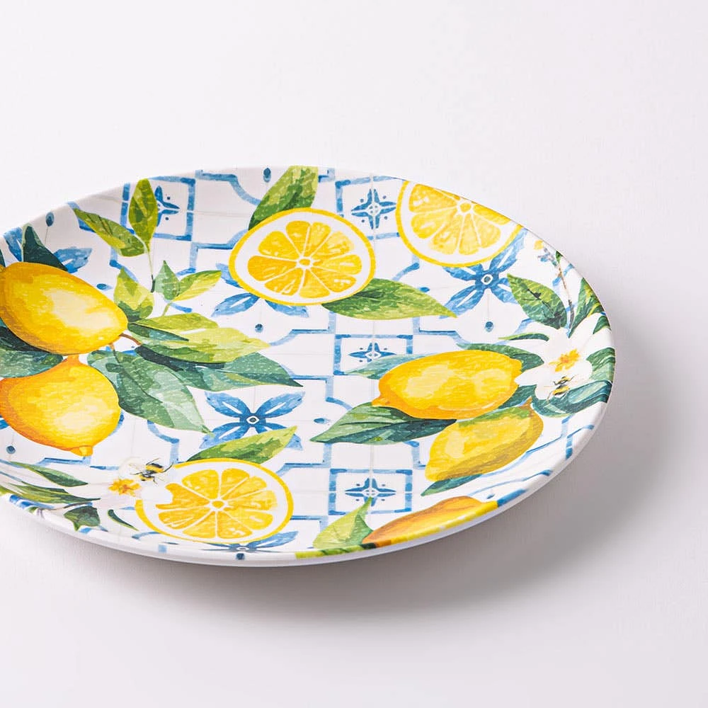 KSP Positano Melamine Side Plate 8" Dia. (Yellow/Blue)