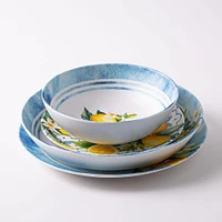 KSP Positano Melamine Low Bowl 10" Dia. (Yellow/Blue)