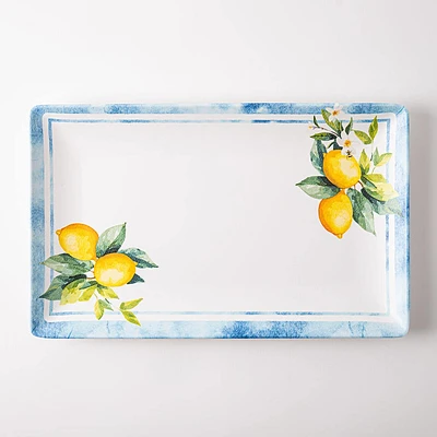 KSP Positano Melamine Rectangle Platter 17.5x11" (Yellow/Blue)