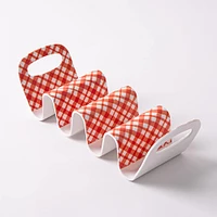 KSP Picnic Taco Holder with Handle 10x3x3.5" (Red/White)