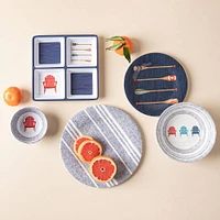 KSP Lakeside Melamine Sectioned Platter 8.5" Sq. (Multi Colour)