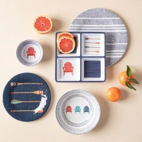 KSP Lakeside Melamine Sectioned Platter 8.5" Sq. (Multi Colour)