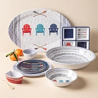 KSP Lakeside Melamine Sectioned Platter 8.5" Sq. (Multi Colour)