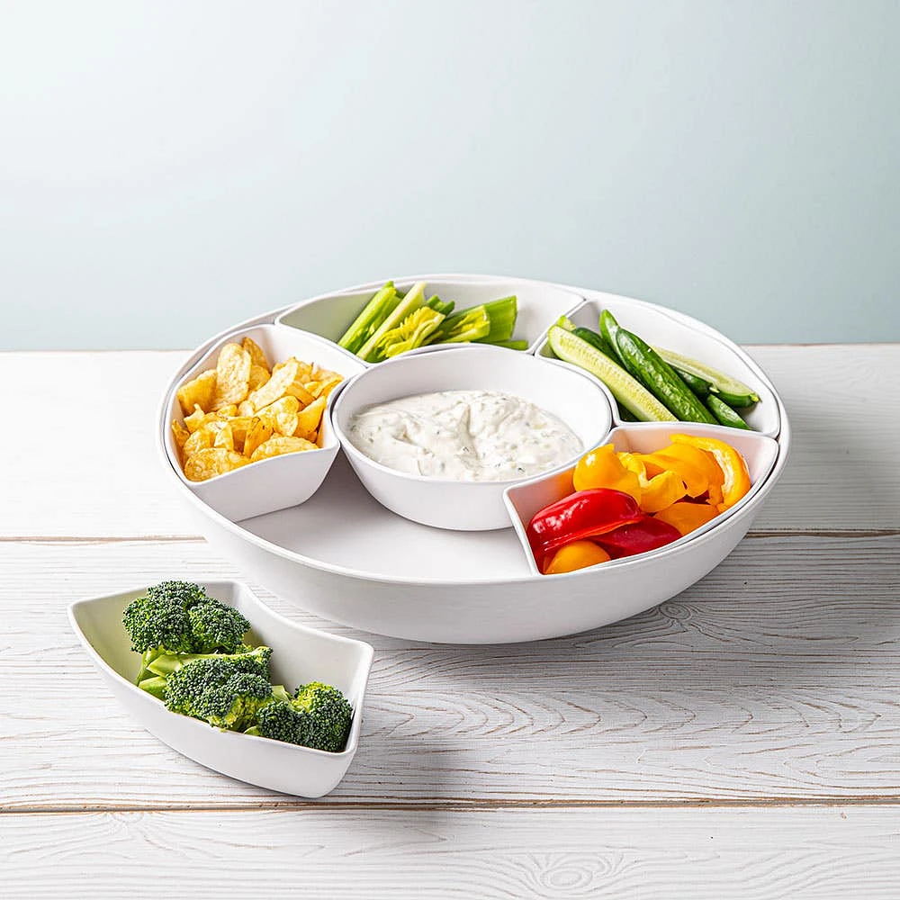 KSP Spin Melamine Lazy Susan - Set of 7 15" Dia. (White)