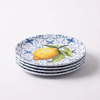 KSP Nibble 'Positano' Melamine Tidbit Plate - Set of 4 (Multi Colour)