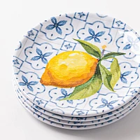 KSP Nibble 'Positano' Melamine Tidbit Plate - Set of 4 (Multi Colour)