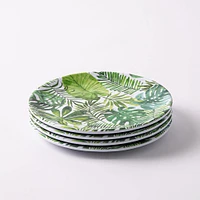 KSP Nibble 'Fern' Melamine Tidbit Plate - S/4 6" Dia. (Green)