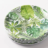 KSP Nibble 'Fern' Melamine Tidbit Plate - S/4 6" Dia. (Green)