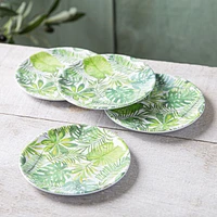 KSP Nibble 'Fern' Melamine Tidbit Plate - S/4 6" Dia. (Green)