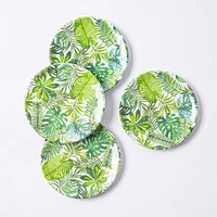 KSP Nibble 'Fern' Melamine Tidbit Plate - S/4 6" Dia. (Green)
