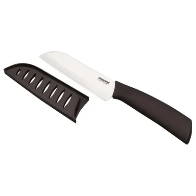 Starfrit Ceramic 5" Santoku Knife with Sheath (Black/White)