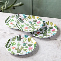 KSP Nibble 'Cactus' Melamine Tidbit Plate - S/4 6" Dia. (Multi Colour)