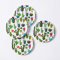 KSP Nibble 'Cactus' Melamine Tidbit Plate - S/4 6" Dia. (Multi Colour)