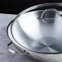 Strauss Tango Wok with Glass Lid (Stainless Steel)